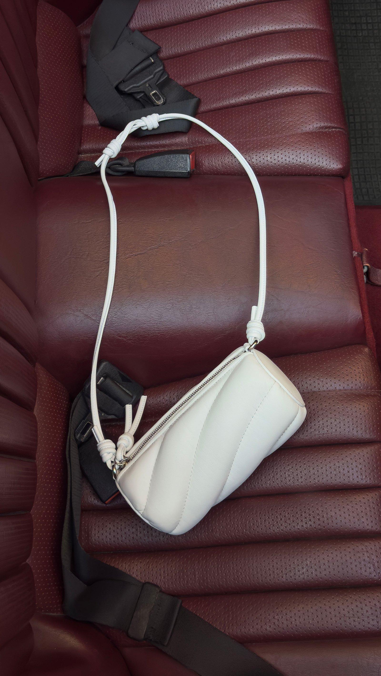 Mella Leather Mini Bag in White.
